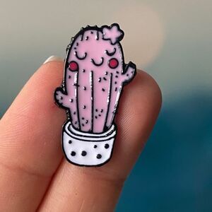 Cactus Pink Enamel Pin/ Brooch Lapel